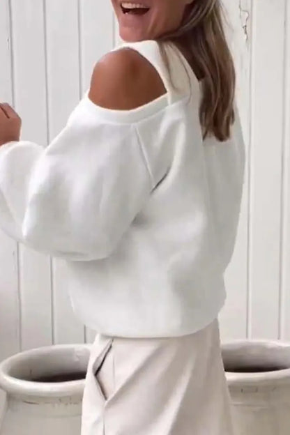 Daily Irregular Oblique Collar Hoodies(4 Colors)