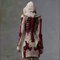 Comstylish Women's Halloween Skeleton Rose Art Knitted Hoodie Sweater