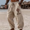 Men's Faith Cross With Jesus Art Loose And Comfortable Cotton And Linen Pants elevenforest