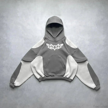 Dark Zipper Joined Hoodie
