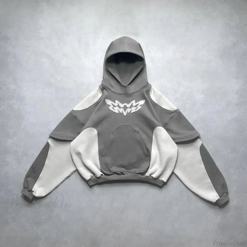 Dark Zipper Joined Hoodie
