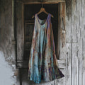 Vintage Rust Art Print Tank Midi Dress elevenforest