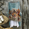Comstylish Women's Happy Dogs Print Long Sleeve Shirt