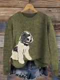 Comstylish Pet Dog Vintage Pattern Cozy Knit Sweater