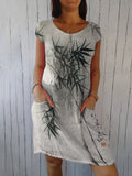 Casual Simple Bamboo Pattern Women'S Dress