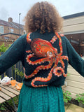 Women's Felt Art Octopus Pattern Cozy Knit Sweater elevenforest