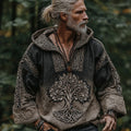 Men's Viking Nordic Life Of Tree Gradient Bohemian Hoodie elevenforest