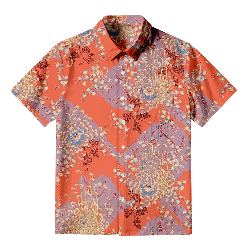 Royal Flower Button-up Shirt elevenforest