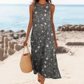 Women's Vintage Floral Art Sleeveless Dress elevenforest