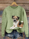 Comstylish Border Terrier Dog Felt Art Cozy Knit Sweater