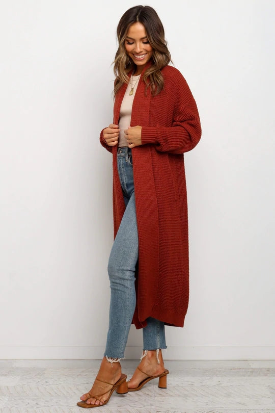 Autumn Winter Round Neck Clothing Knitted Cardigan Clothes Loose Color Sweater