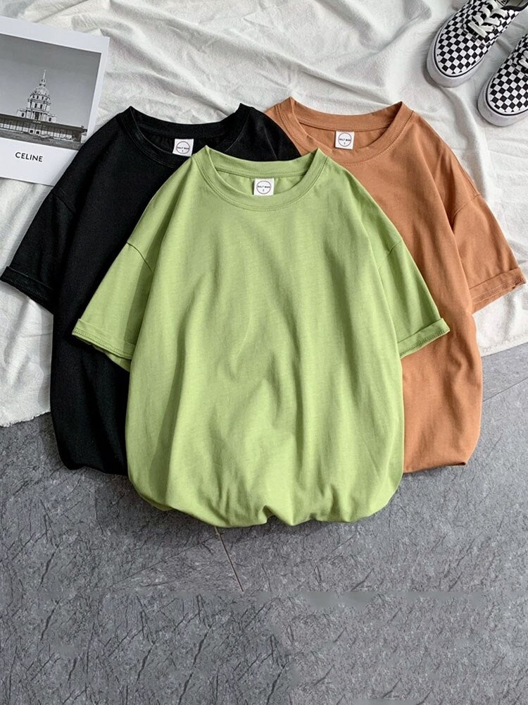 Summer Short Sleeve T-shirt Tee Shirt Loose Basic T Shirt O-neck Hipster Tshirt Top 5xl