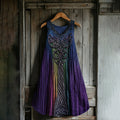 Women's Vintage Viking Tie-dye Print Cotton And Linen Dress elevenforest