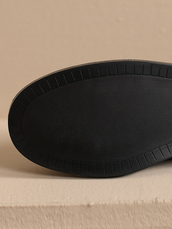 Round-toe Split-joint Loafers