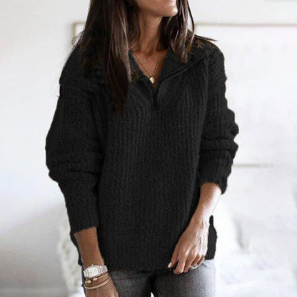 Vintage Zip Pullover Long Sleeve Sweater artswardrobe