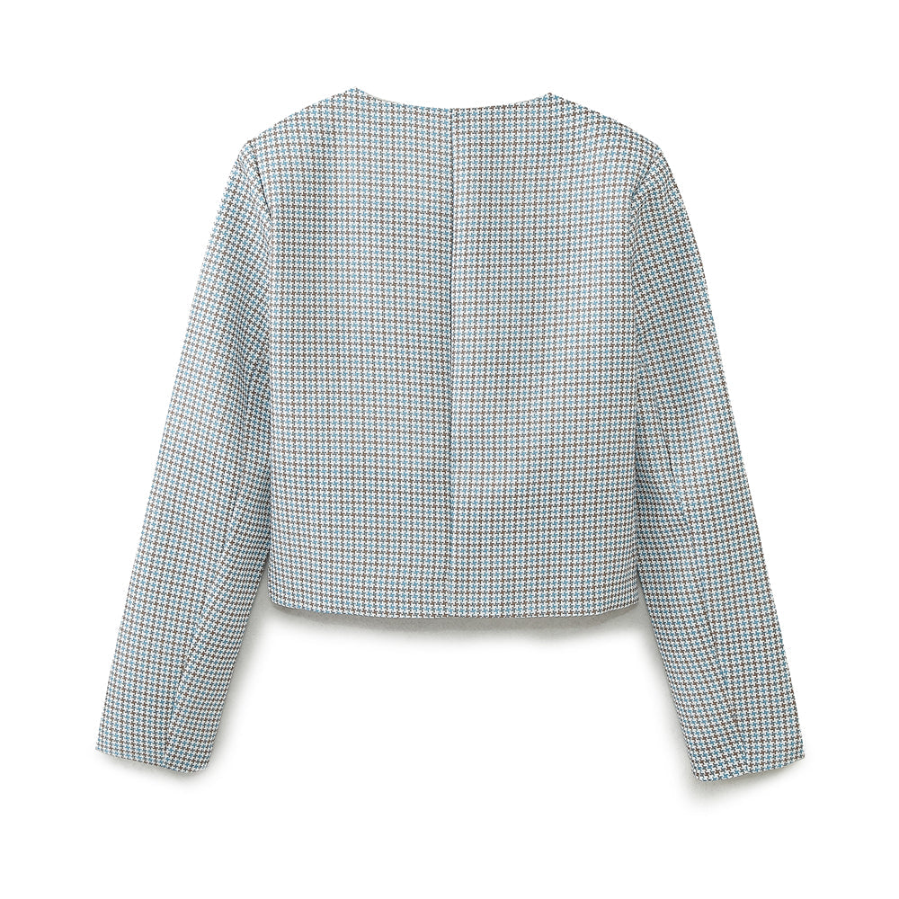 Fresh Mint Green Early Spring Classic Cardigan Short Coat + Pleated Skirt for