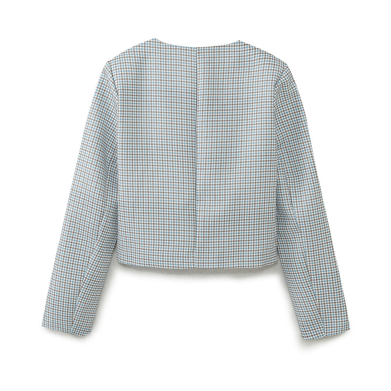 Fresh Mint Green Early Spring Classic Cardigan Short Coat + Pleated Skirt for