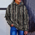 Men's Merino Woven Jacquard Knit Cozy Hooded Sweater elevenforest