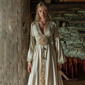 Women's Viking Celtic Knot Rune Art Pattern Cotton And Linen V-neck Dress elevenforest