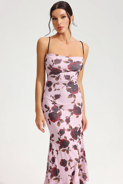 Lace Up Slim Cami Maxi Dress
