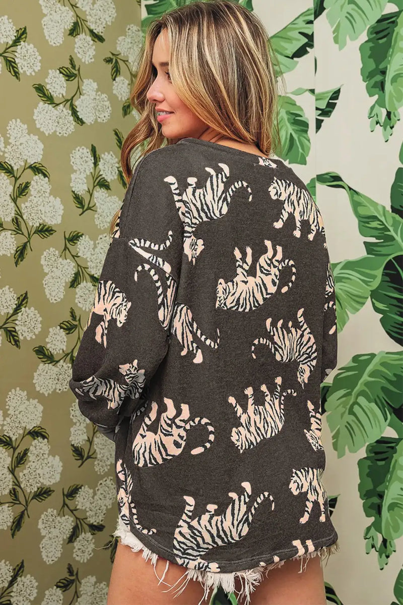 Lively Cheetah Print Sweatshirt