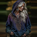 Women's Viking Celtic Knot Art Knitted Warm Hooded Sweater elevenforest