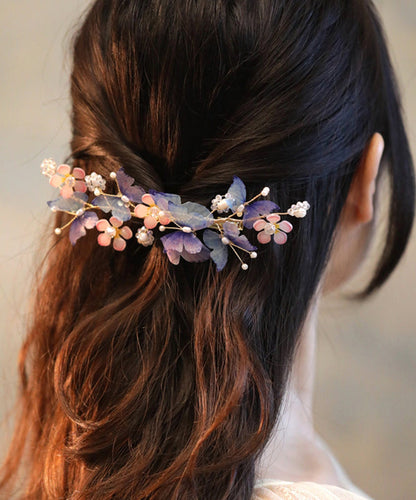 Colorblock Sterling Silver Overgild Pearl Butterfly Hairpin