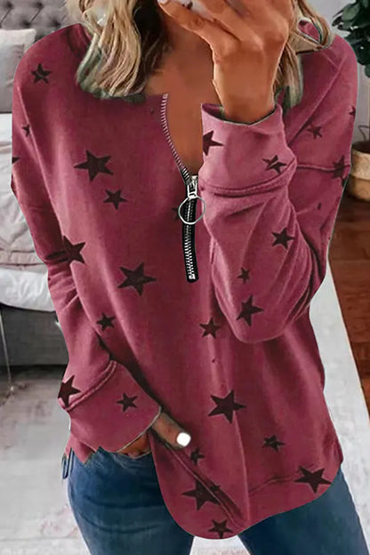 The Stars Patchwork Zipper Collar Hoodies(8 Colors)