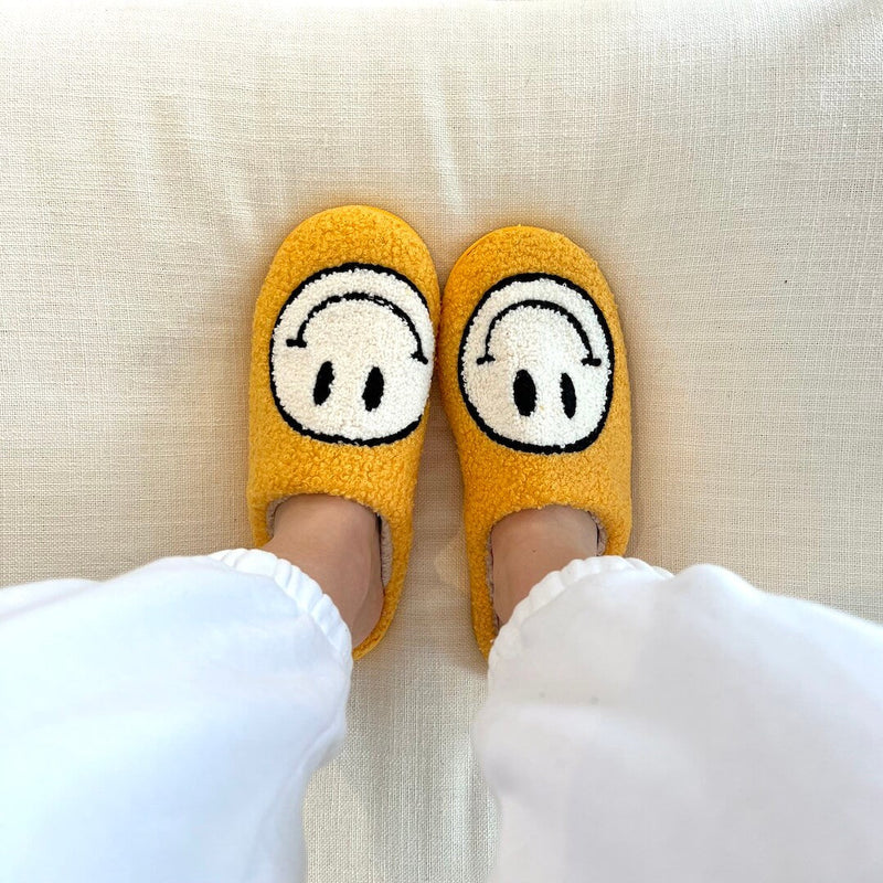 Happy Face Slippers - Buy 1 Get 1 Free