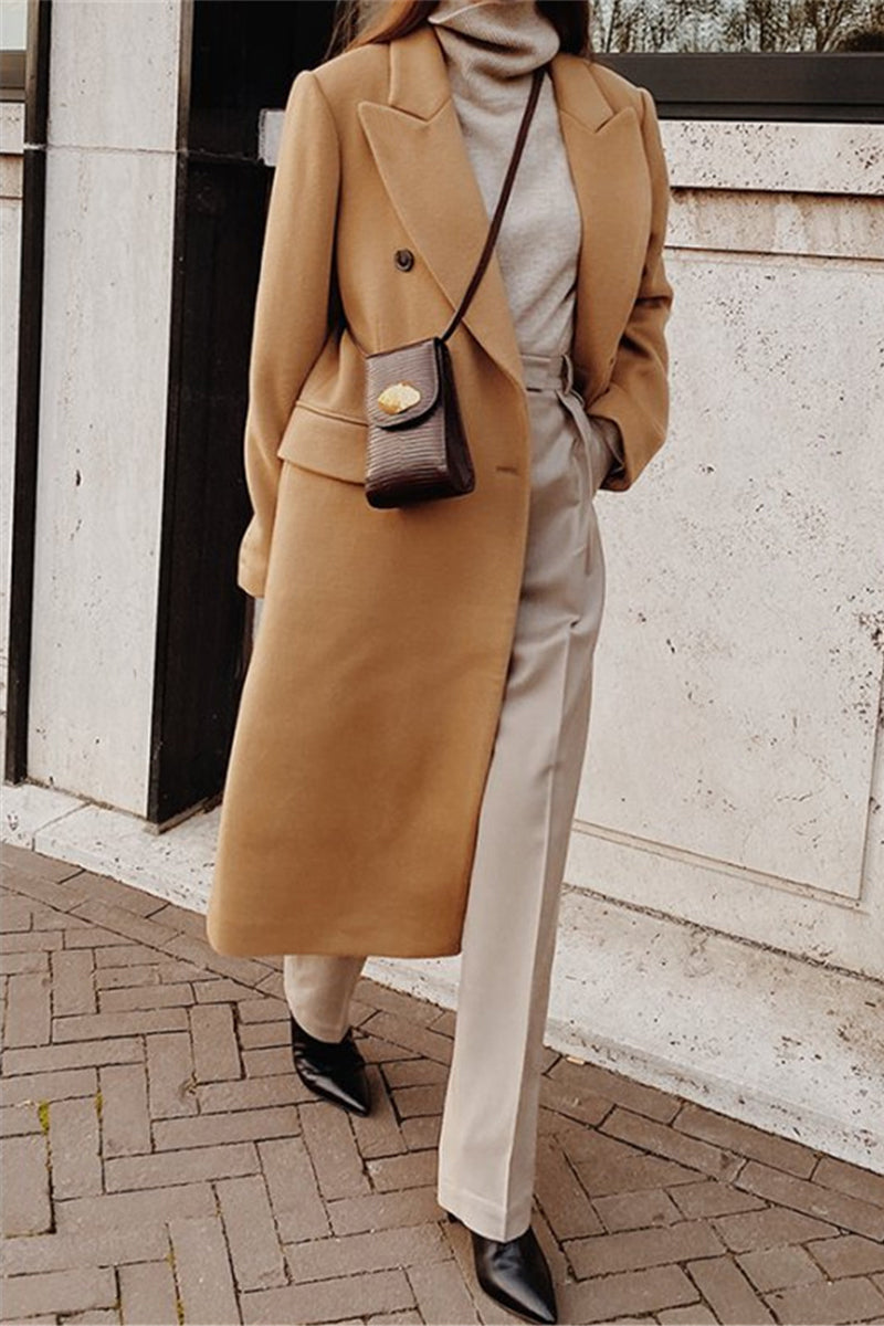 British Style Buttons Turn-back Collar Outerwear