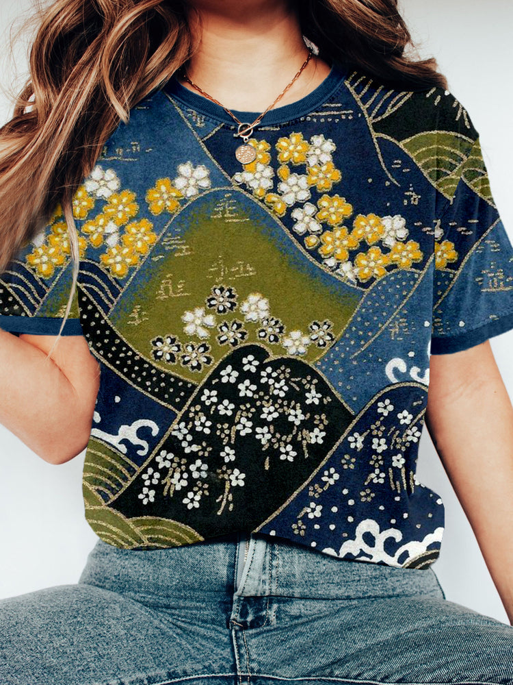 Traditional Japanese Pattern Vintage T Shirt elevenforest