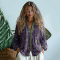 Bohemian Style Dragonfly Linen Print  Long Sleeve Shirt elevenforest
