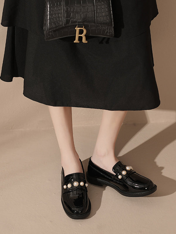 Round-toe Split-joint Loafers