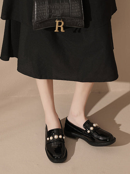 Round-toe Split-joint Loafers