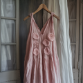 Vintage Elegant Fashion Rose Pattern Linen Vest Dress elevenforest