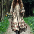 Vintage Floral Print Midi Dress elevenforest