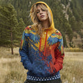 Women's Venezuelan Parrot Contrast Hoodie elevenforest