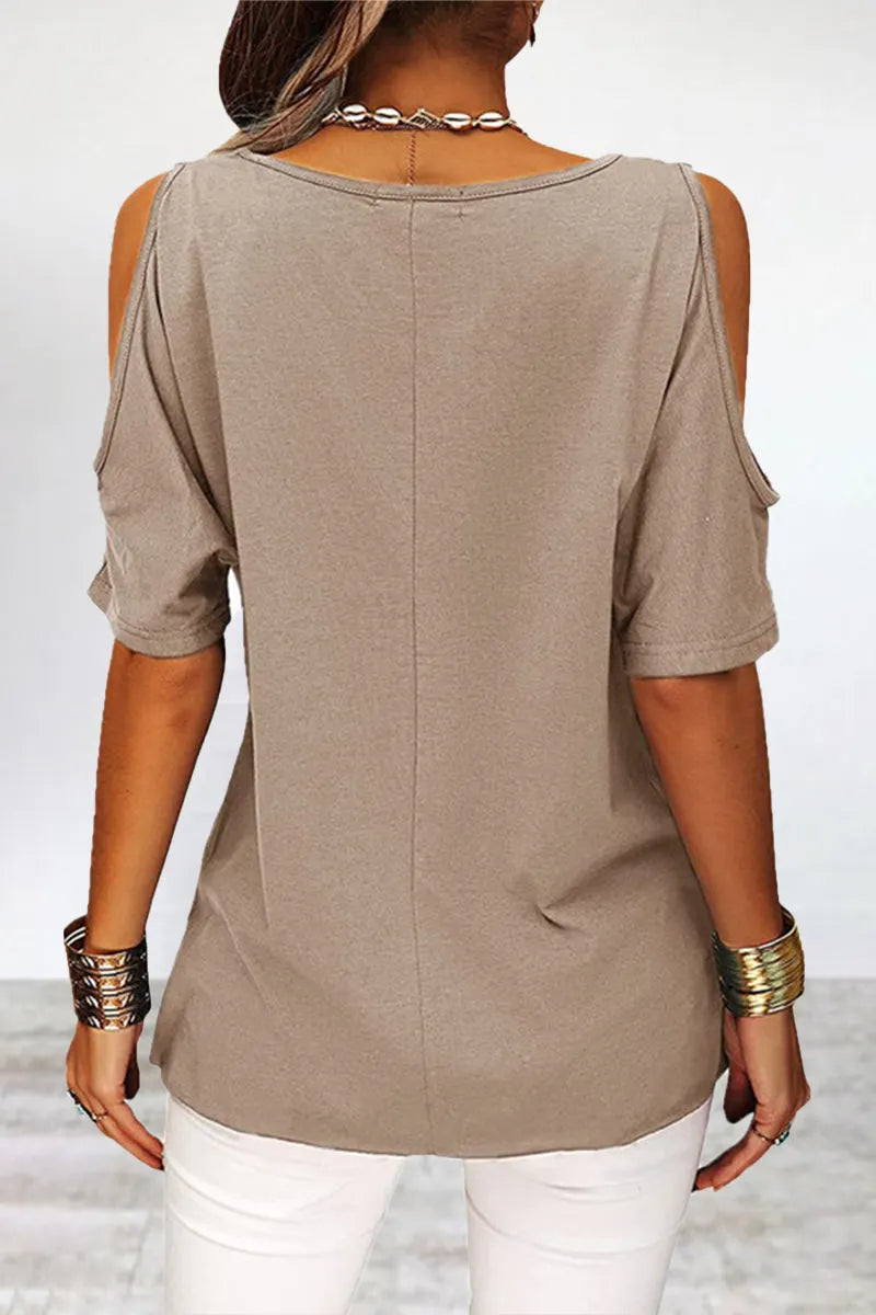 Simplicity Asymmetrical O Neck T-shirts(6 Colors)