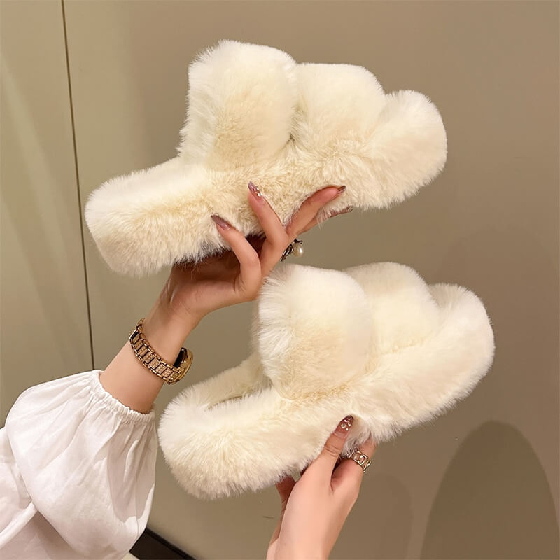 Ella Faux Fur Slides Sandals - Buy 1 Get 1 Free