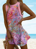 Women's Vintage Floral Art Print Dress