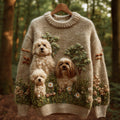 Women's Vintage Mohair Dog Embroidered Sweater elevenforest