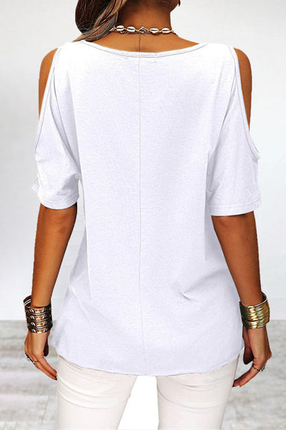 Simplicity Asymmetrical O Neck T-shirts(6 Colors)