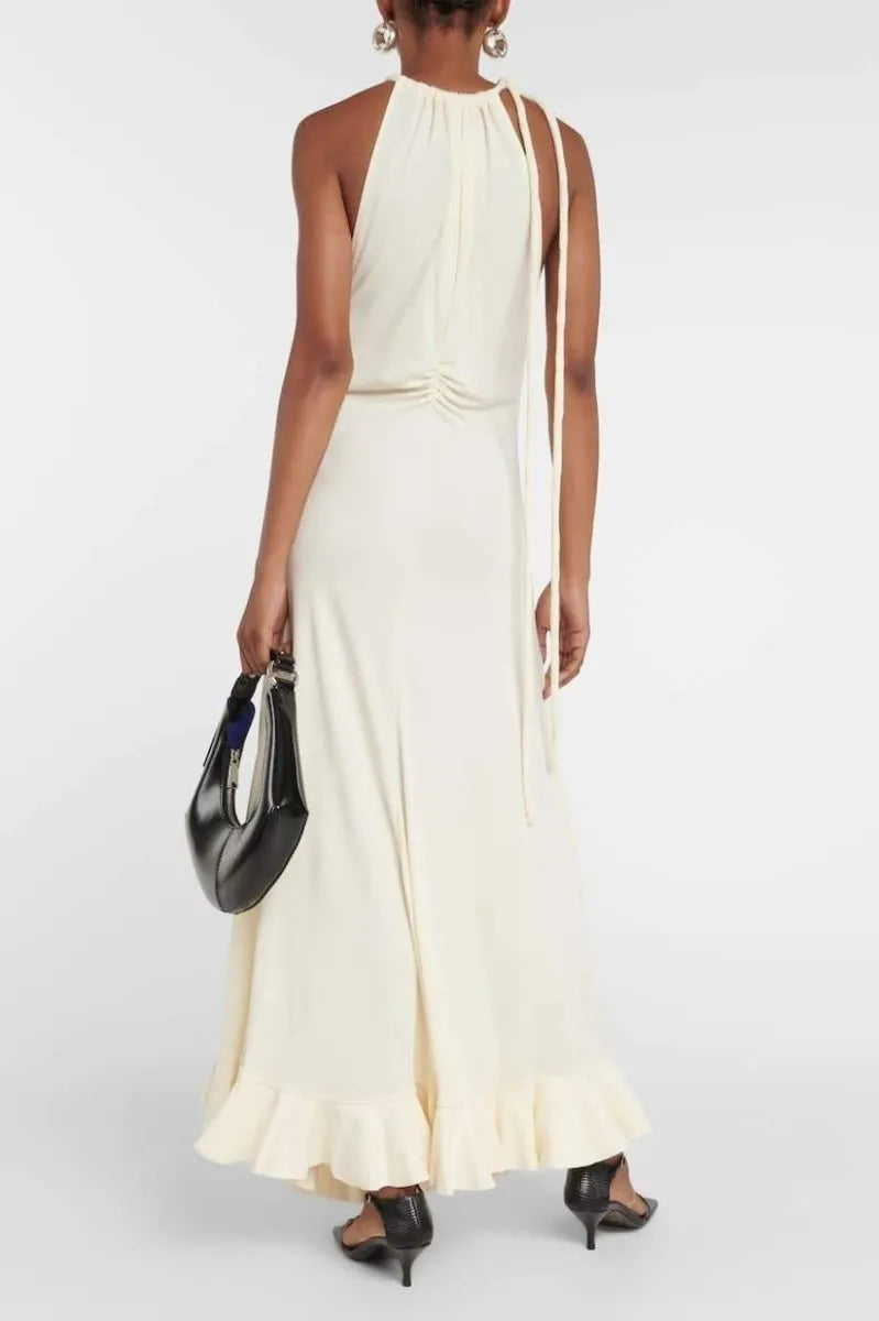 Edna Halter Gathered Maxi Dress