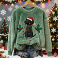 Comstylish Christmas Lights Pet Dog Women's Flannel Sweater
