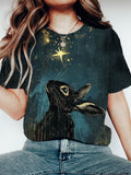 Comstylish Easter Bunny & Stars Graphic Women's Short Sleeve T-shirt
