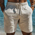 Men's Cotton And Linen Simple Casual Shorts elevenforest