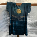 Comstylish Vintage Whale Art Print Casual Shirt Linen Casual T-shirt