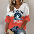 Comstylish Women's Retro Greenland Not For Sale Stay Icy And Resist Print T-shirt