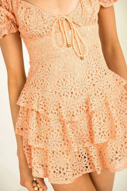 Sonia Lace Tiered Mini Dress