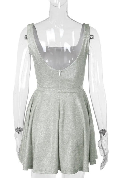 Color Backless U Neck Vest Dresses